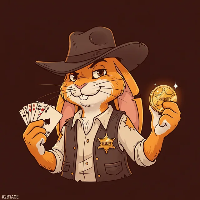 Sheriff Clover, lucky rabbit mascot of Wild West Win