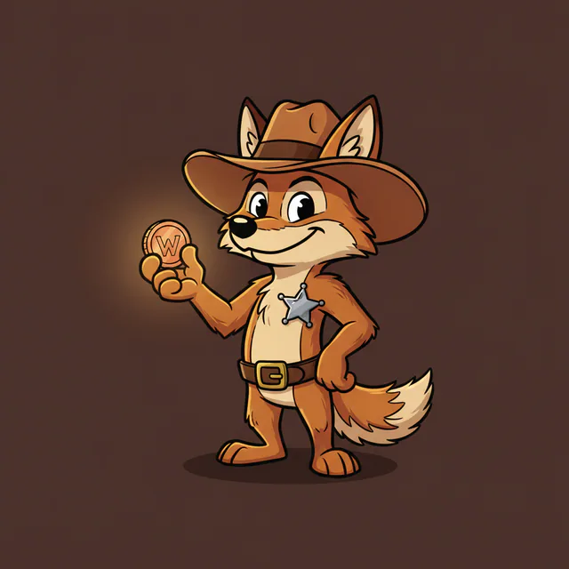 Copperstar the coyote sheriff mascot